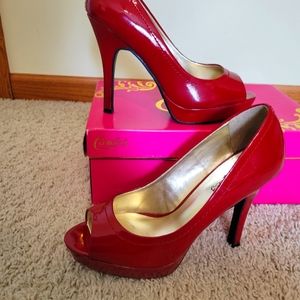 Candies platform pumps - Red patent 7.5 women's